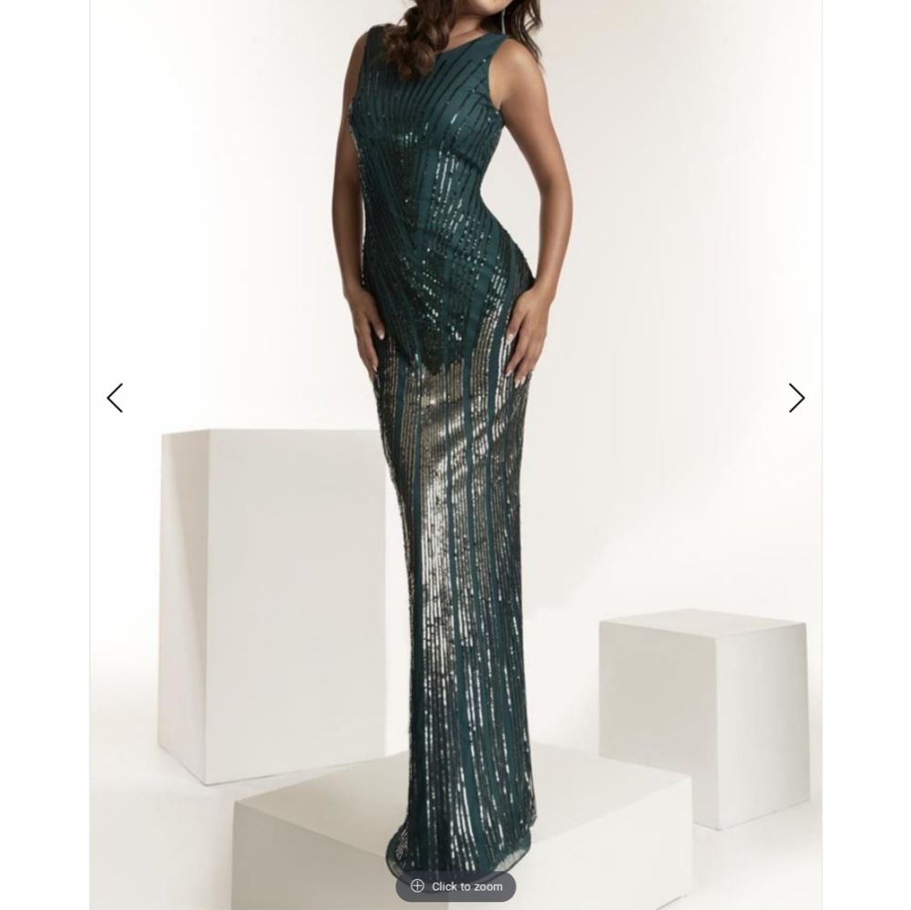 LUSH BY JASZ COUTURE Green Gown Evening Pageant Dress sz 12